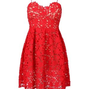 Red lace dress
